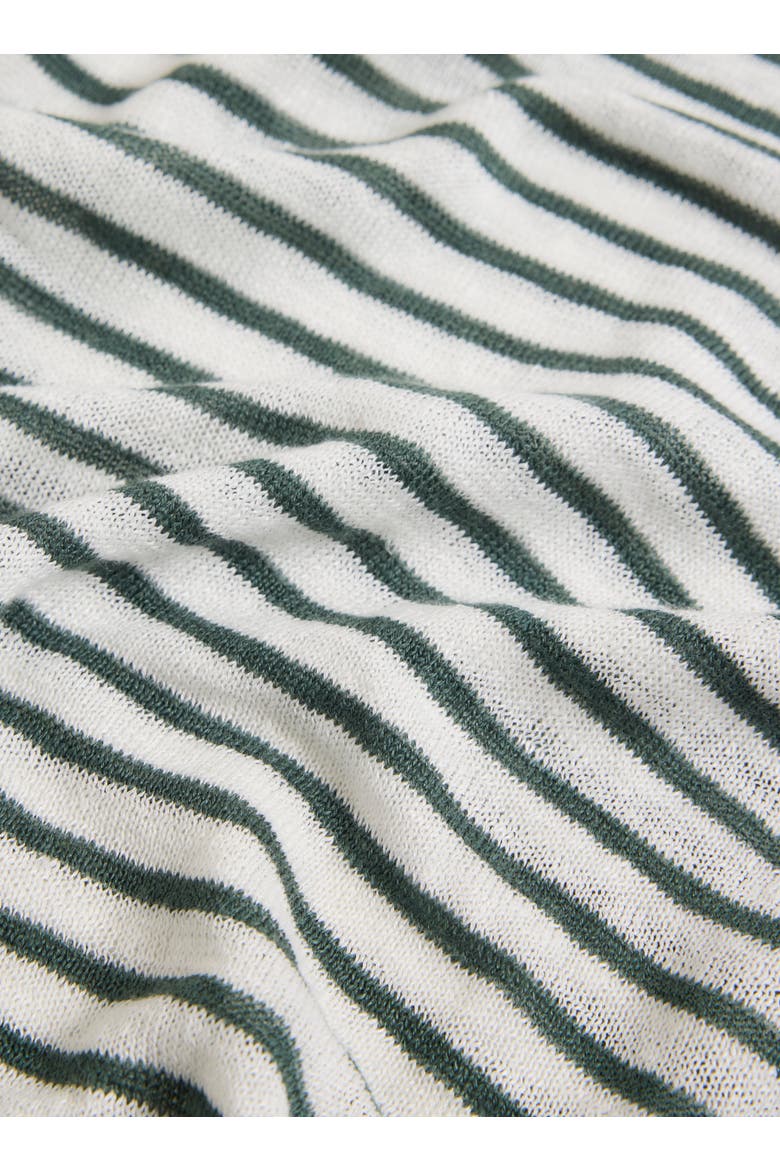 Linen Knit Stripe Elbow Sleeve Crewneck, Alternate, color, AGAVE