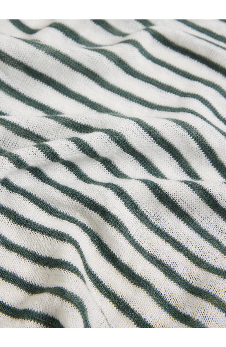 Majestic Filatures Linen Knit Stripe Elbow Sleeve Crewneck, Alternate, color, Agave