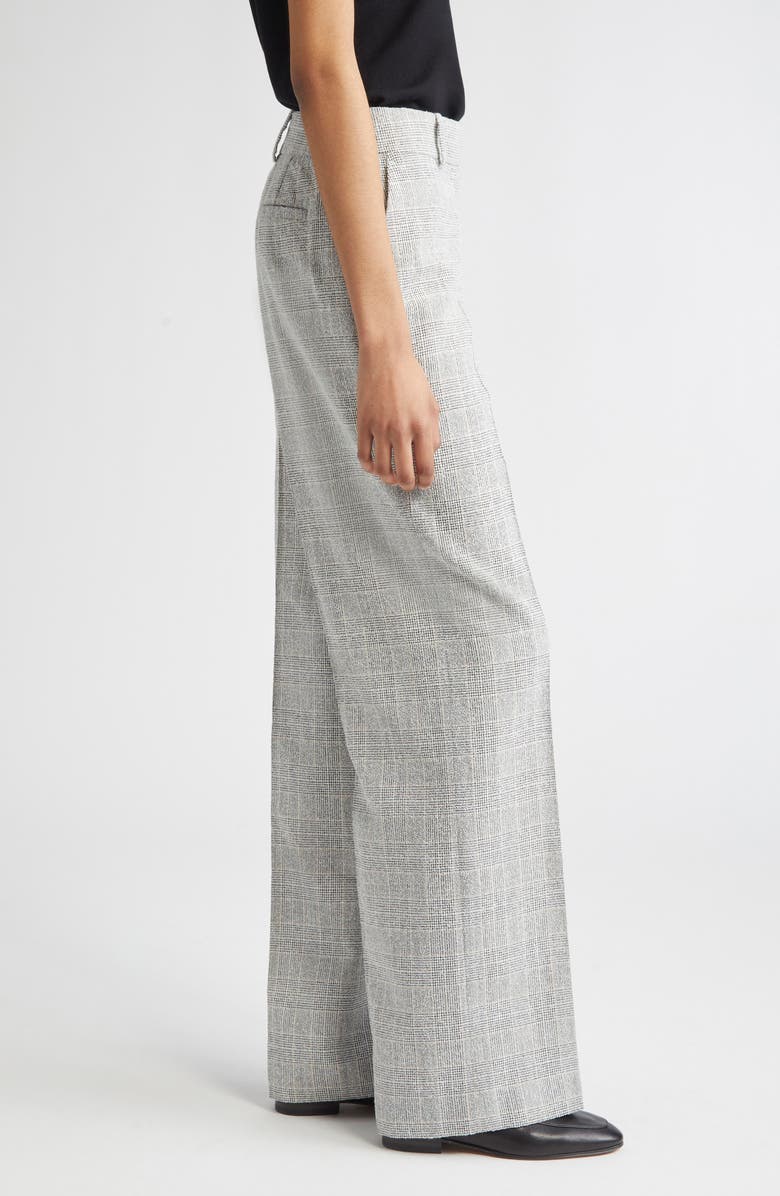 Lafayette 148 New York Sullivan Glen Plaid Wool Blend Bouclé Wide Leg Pants, Alternate, color, 