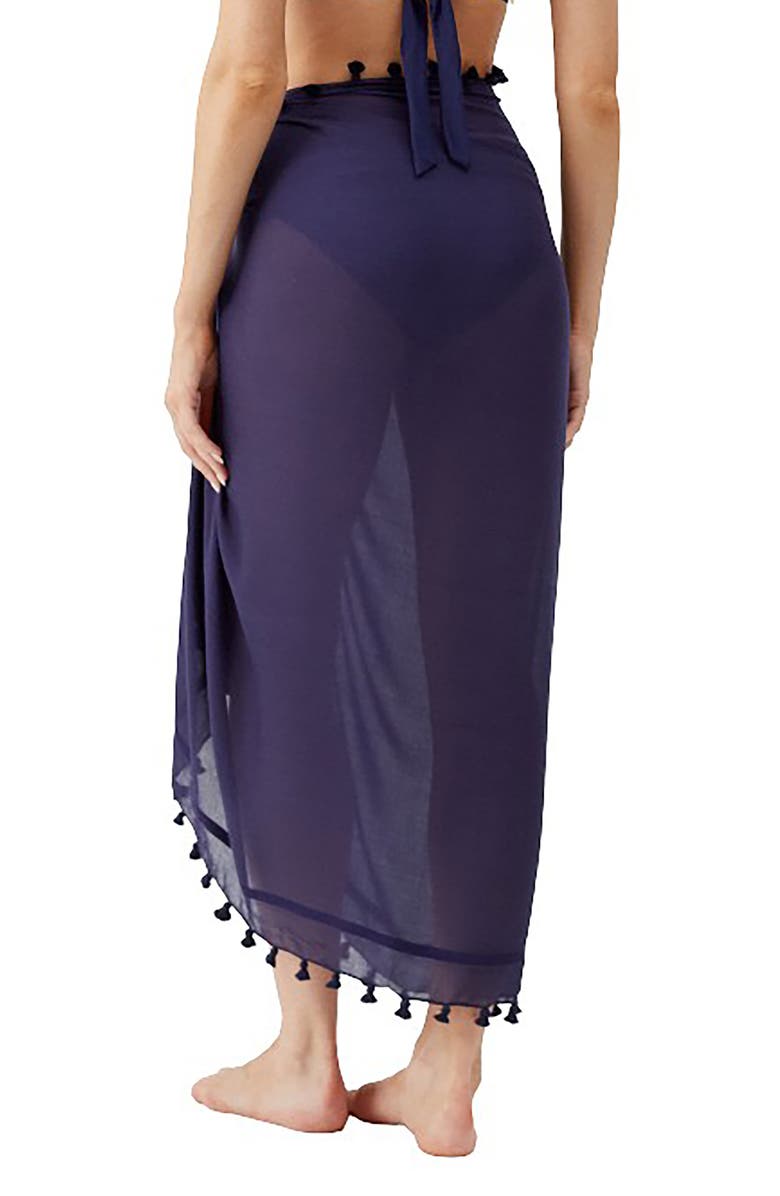 Melissa Odabash Tassel Cover-Up Pareo, Alternate, color, Navy