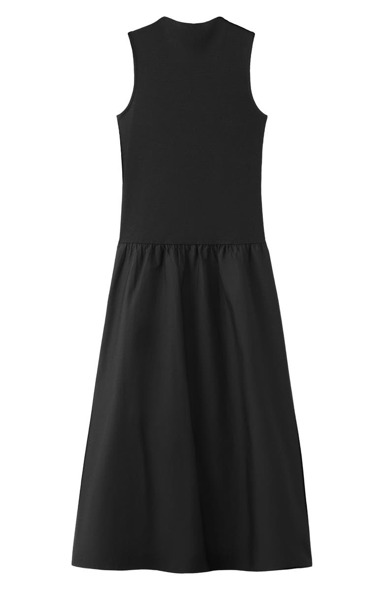 MANGO Mixed Media Stretch Cotton Midi Dress, Alternate, color, 