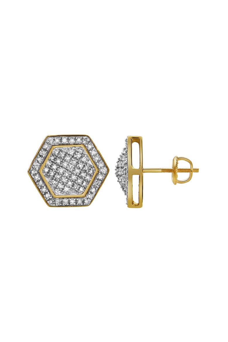 Cativar 10K Yellow Gold Diamond Unisex Earrings - 0.56 Cts, Main, color, 10K Yellow Gold