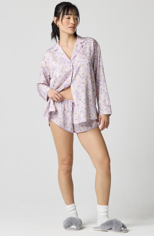 Florence By Mills Silky Satin Sleep Shorts In Pink