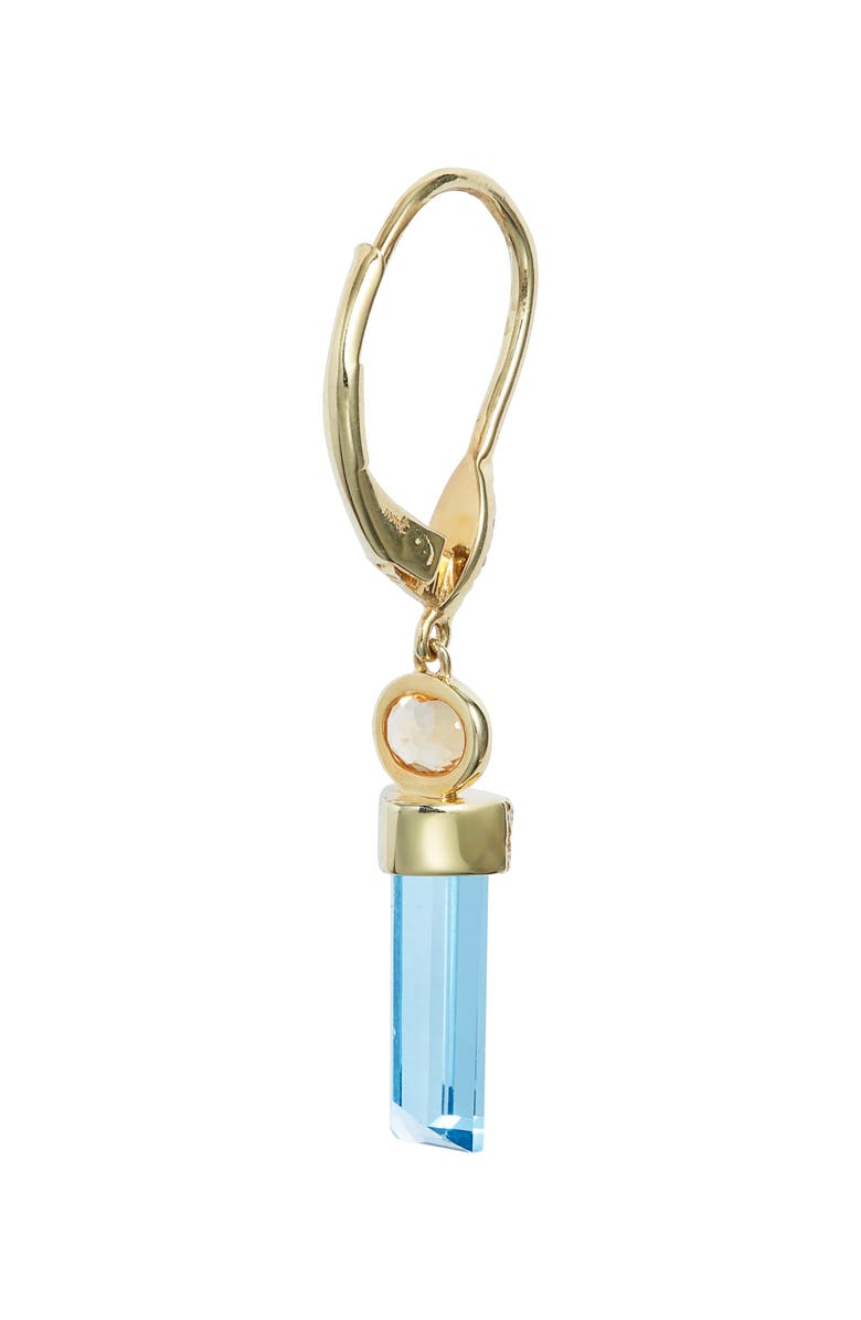 Meira T Sapphire & Diamond Lever-Back Earrings, Alternate, color, Yellow Gold/ Blue