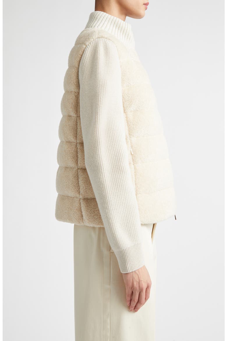 Teddy & Merino Wool Down Zip Cardigan, Alternate, color, IVORY