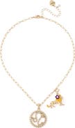 Betsey Johnson Gemini Charm Pendant Necklace