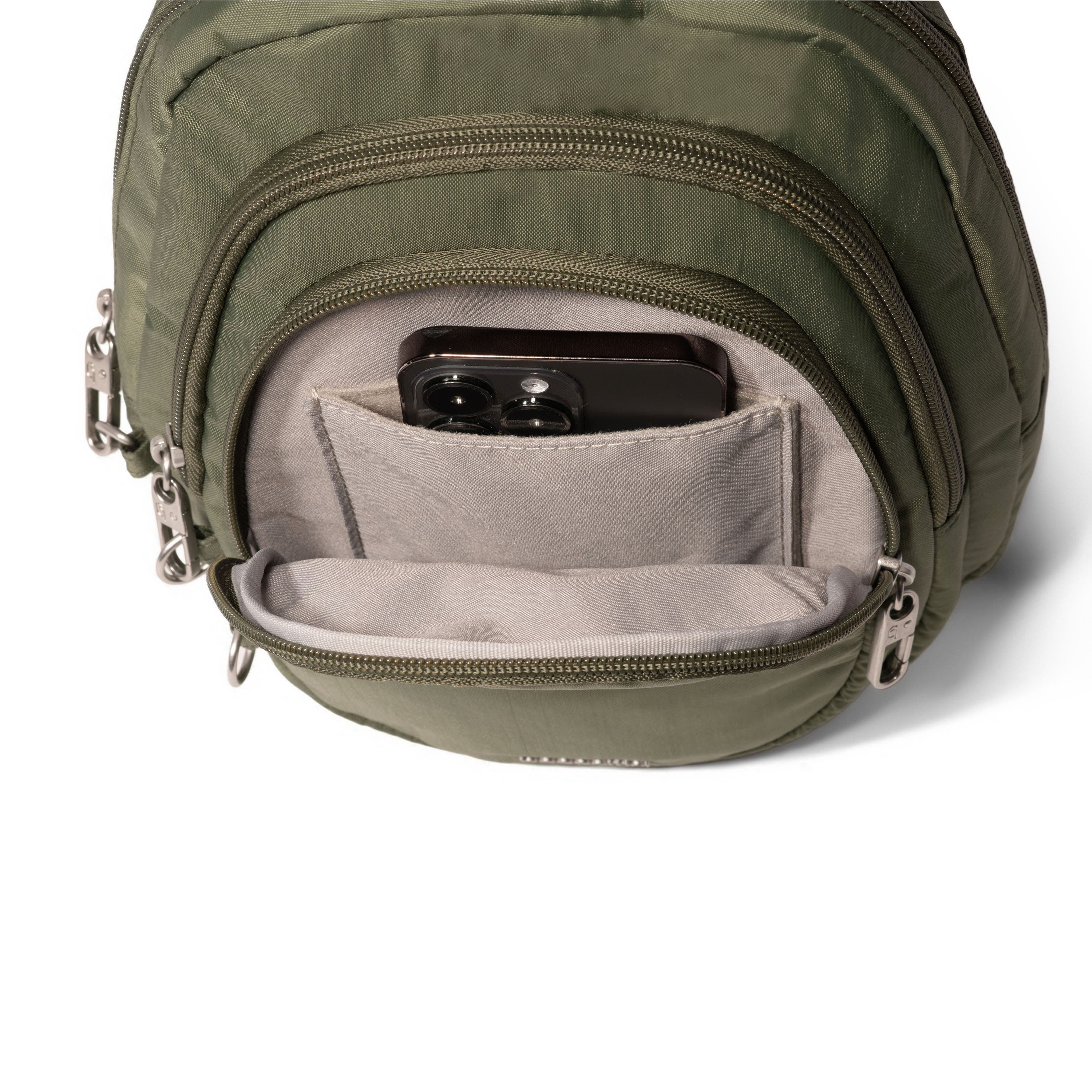 Securtex Anti-Theft Multi Zip Sling, Alternate, color, THYME