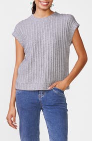 Anthem the Label Cap Sleeve Pointelle Rib Top