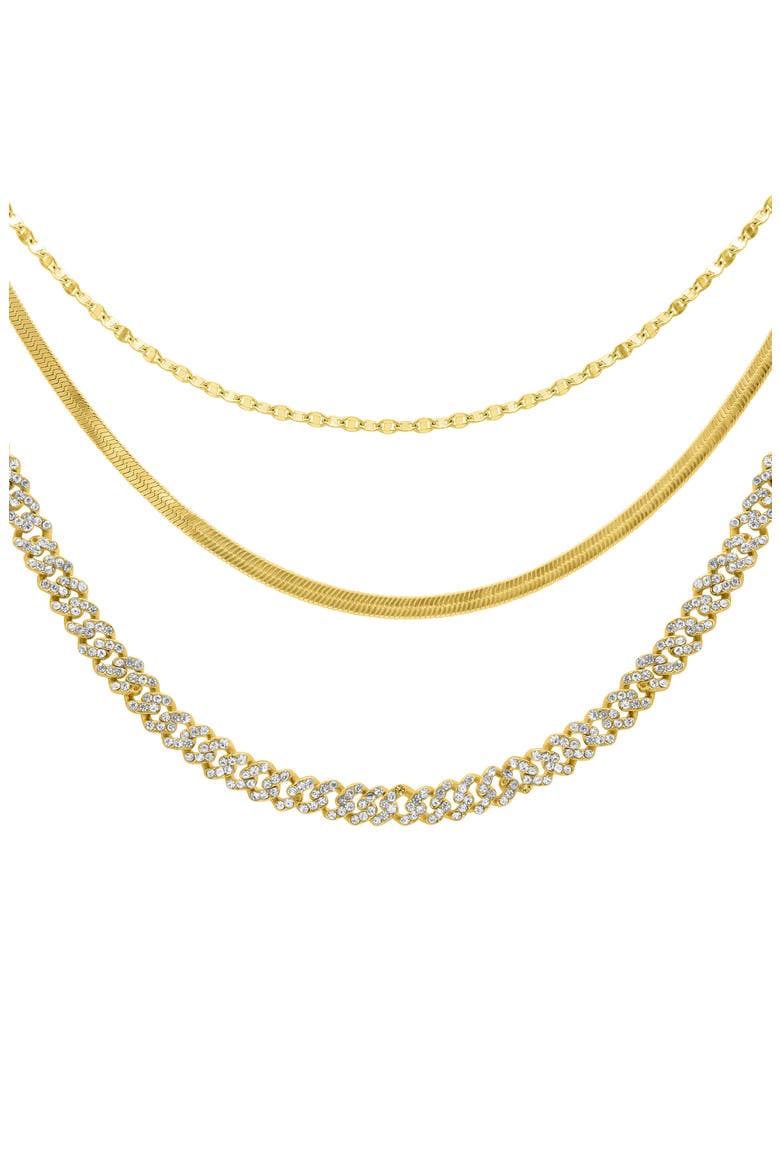 Set of 3 Mixed Chain Necklaces, Main, color, GOLD