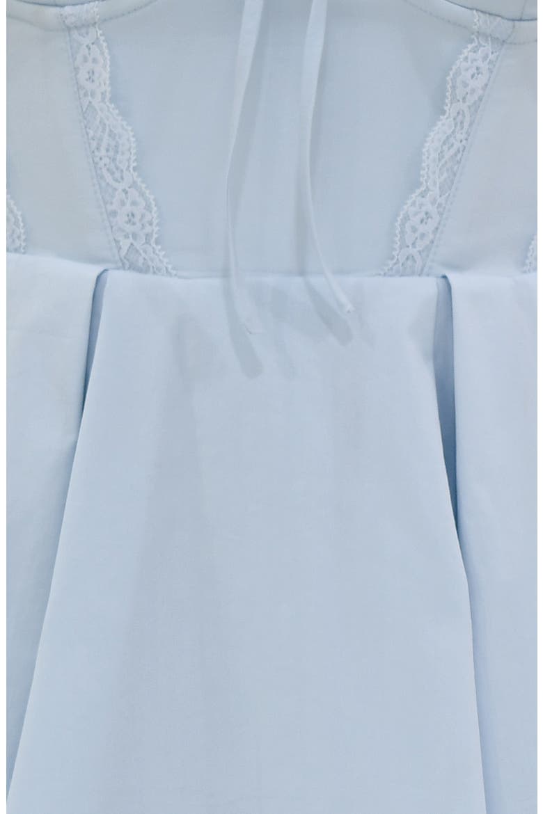 Harriet Halter Stretch Cotton Blend Fit & Flare Minidress, Alternate, color, ICE WATER