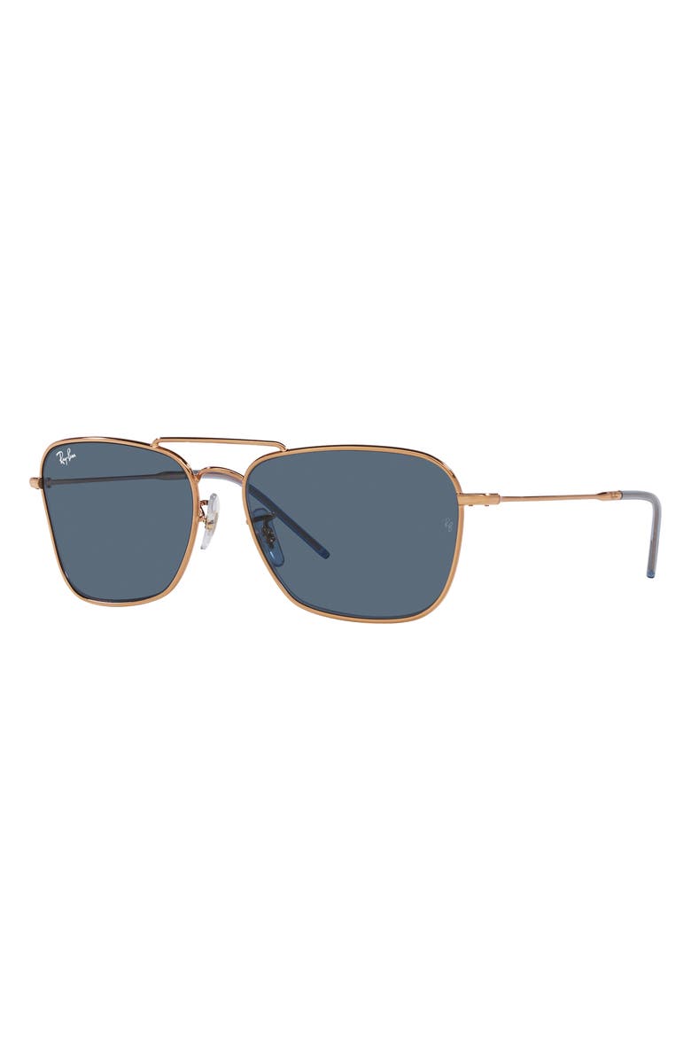 Ray-Ban Caravan Reverse 58mm Square Sunglasses, Alternate, color, Rose Gold