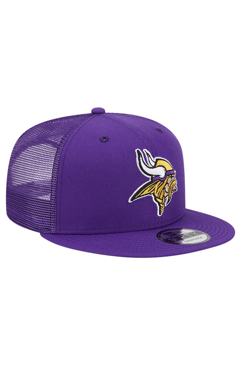 New Era Men's New Era Purple Minnesota Vikings Main Trucker 9FIFTY Snapback Hat, Alternate, color, Purple
