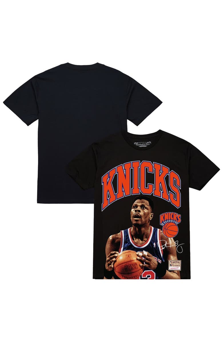 Mitchell & Ness Men's Mitchell & Ness Patrick Ewing Black New York Knicks Hardwood Classics Player Arch T-Shirt, Main, color, Black