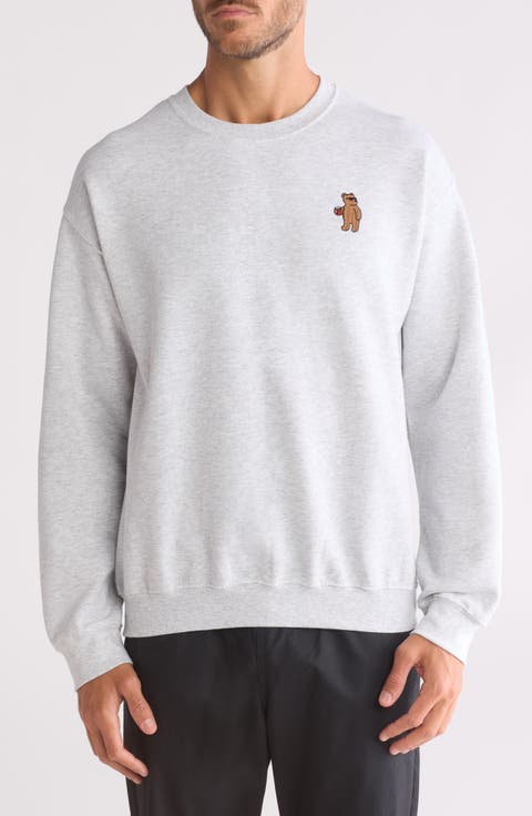Embroidered Bear Crewneck Sweatshirt
