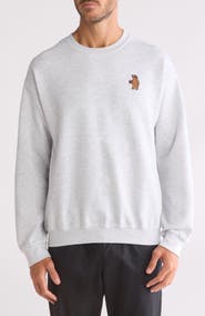 RIOT SOCIETY Embroidered Bear Crewneck Sweatshirt