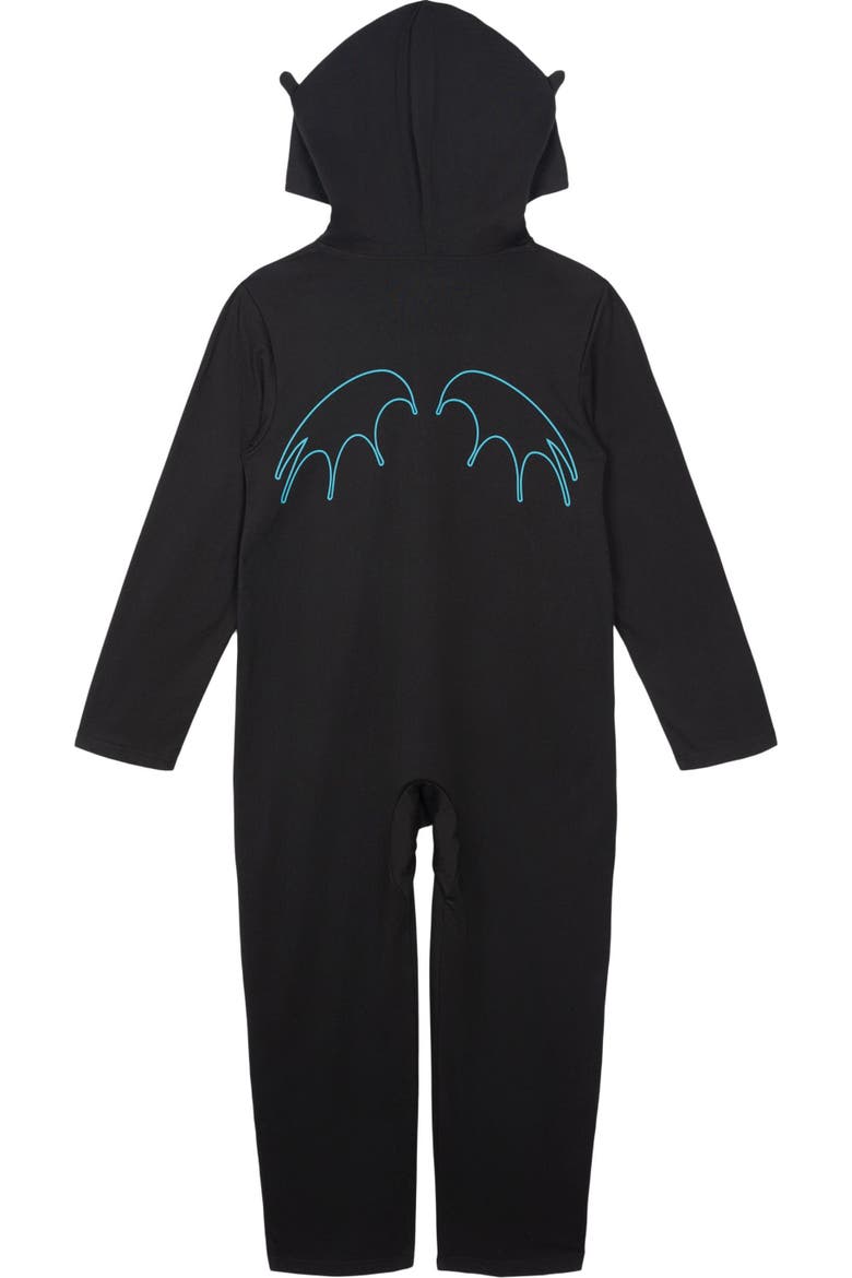 How to Train Your Dragon Toothless Hooded One Piece Coverall, Alternate, color, Toothless Charcoal