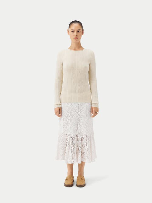 Gobi Mongolian Cashmere Organic Color C-neck Cashmere Sweater In Off White