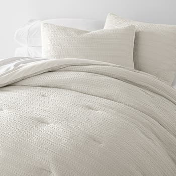 Waffle Textured 3-Piece Comforter Set