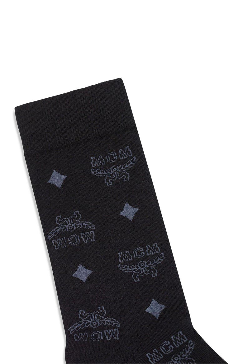 Monogram Knit Socks, Alternate, color, Black