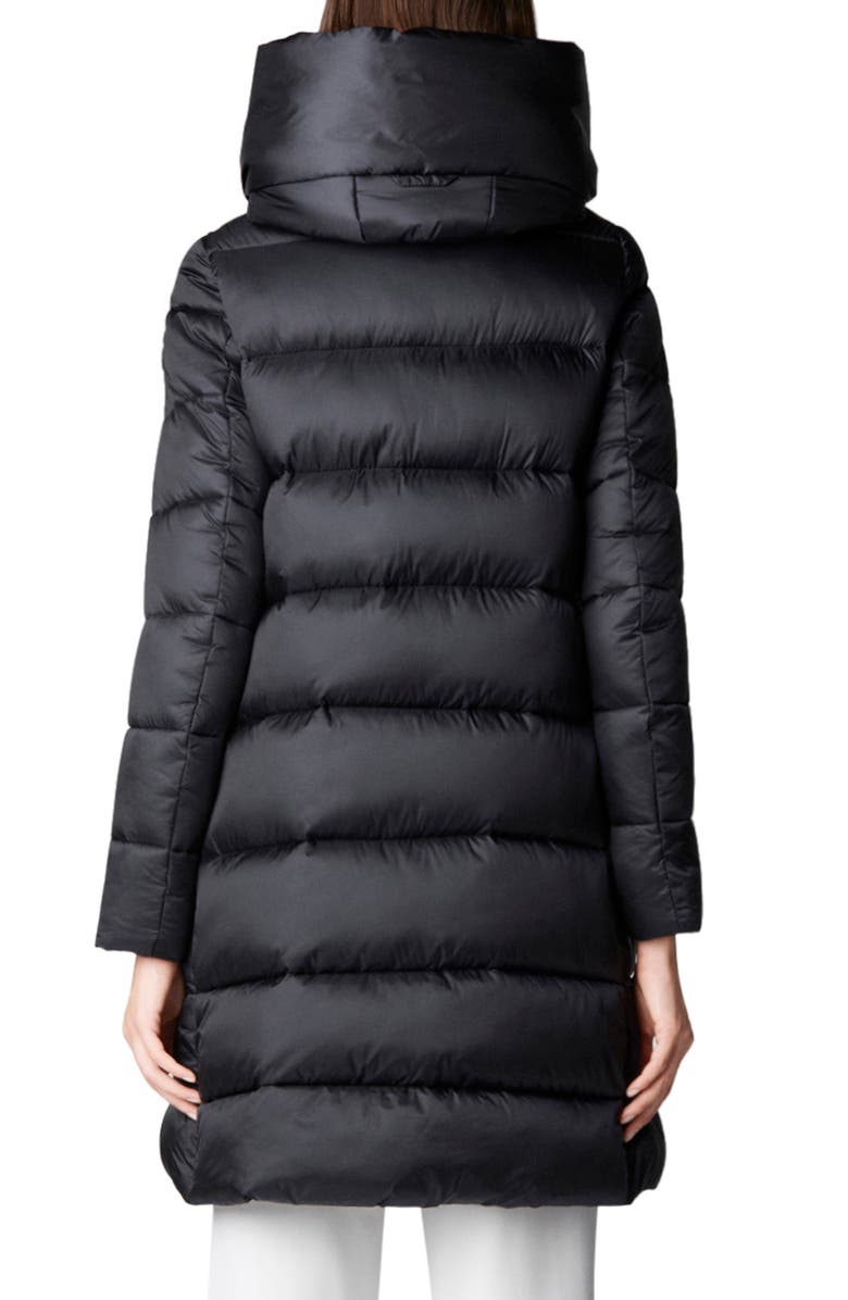 Save The Duck Lysa Quilted Hooded Longline Coat, Alternate, color,