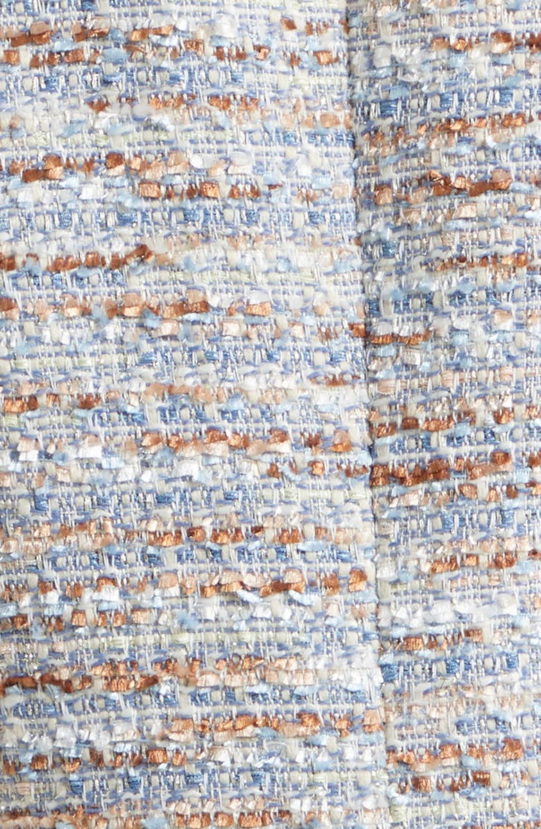 L'AGENCE Marv Boxy Tweed Jacket, Alternate, color, Blue/ Beige Tweed