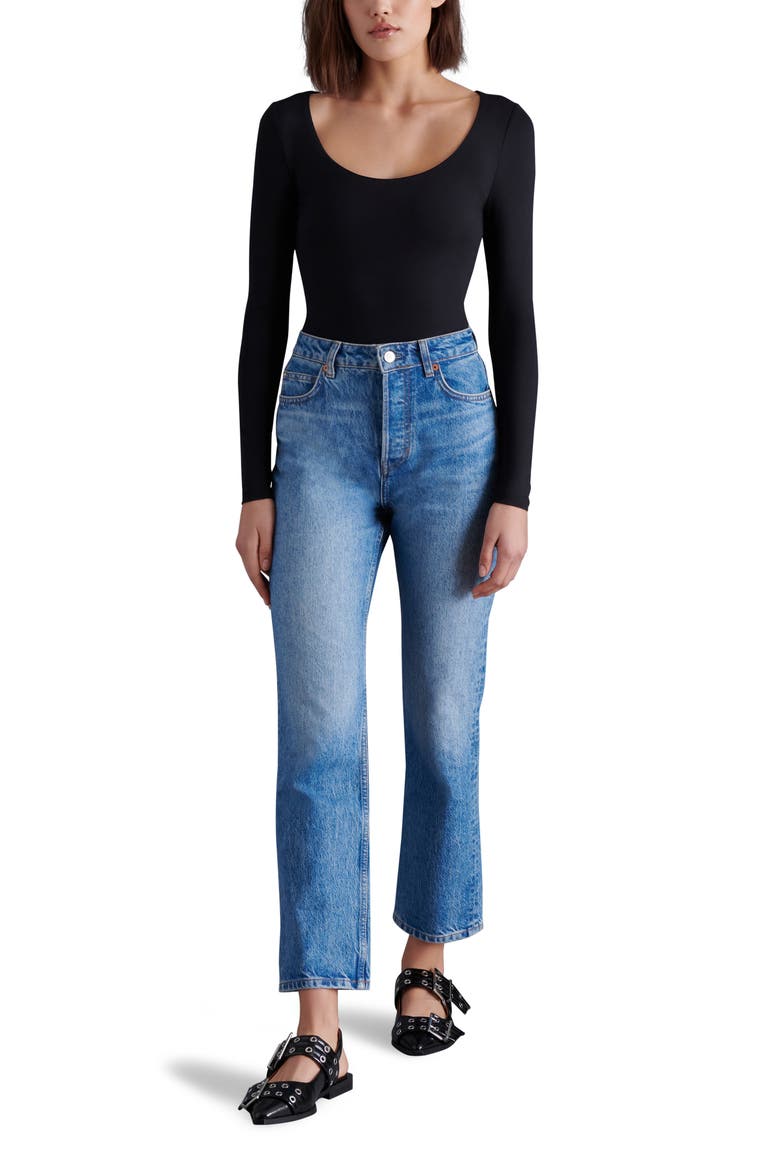 Yura Scoop Neck Bodysuit, Alternate, color, BLACK