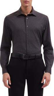 Bugatchi James OoohCotton® Geometric Print Button-Up Shirt