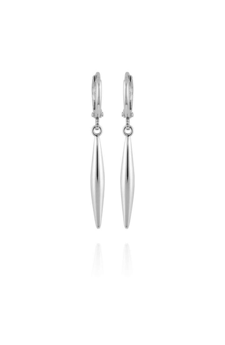 Vince Camuto Huggie Small Linear Drop Earrings, Main, color, Silver Tone