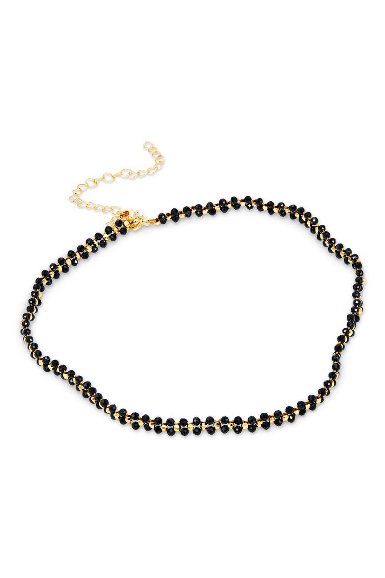 Onyx Two Row Necklace, Main, color, BLACK
