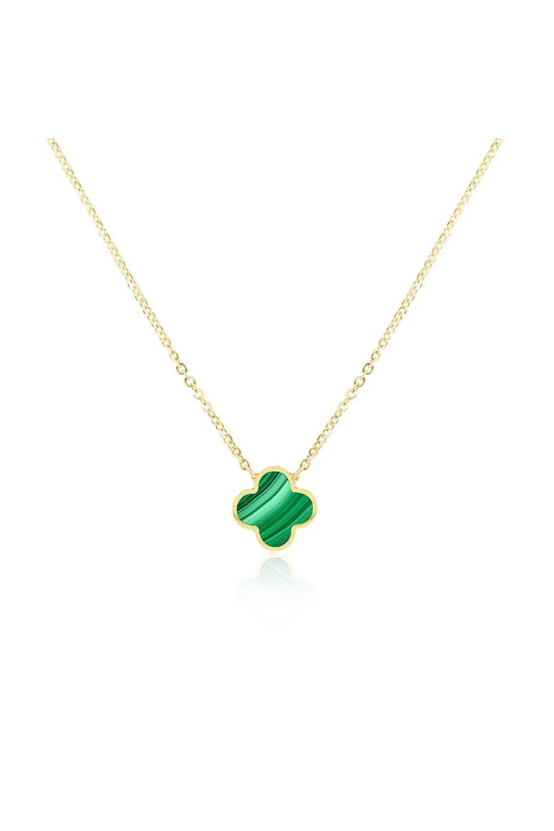 Small Malachite Single Clover Necklace, Main, color, Malachite