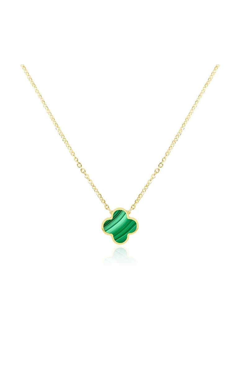 The Lovery Fine Jewelry Small Malachite Single Clover Necklace, Main, color, Malachite