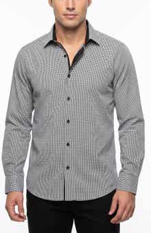 Houndstooth Cotton Button Up Shirt