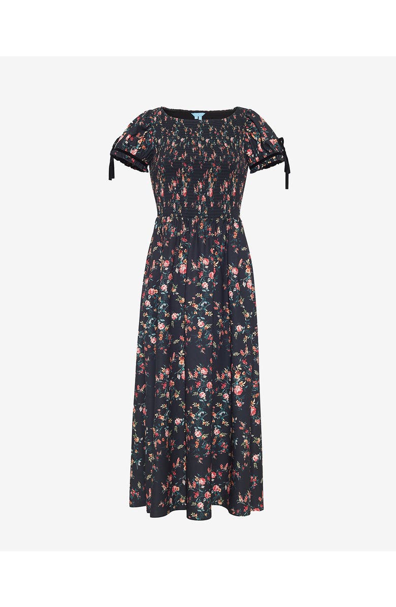 Draper James Kelsey Smocked Midi Dress in Garden Rose, Alternate, color, Garden Rose