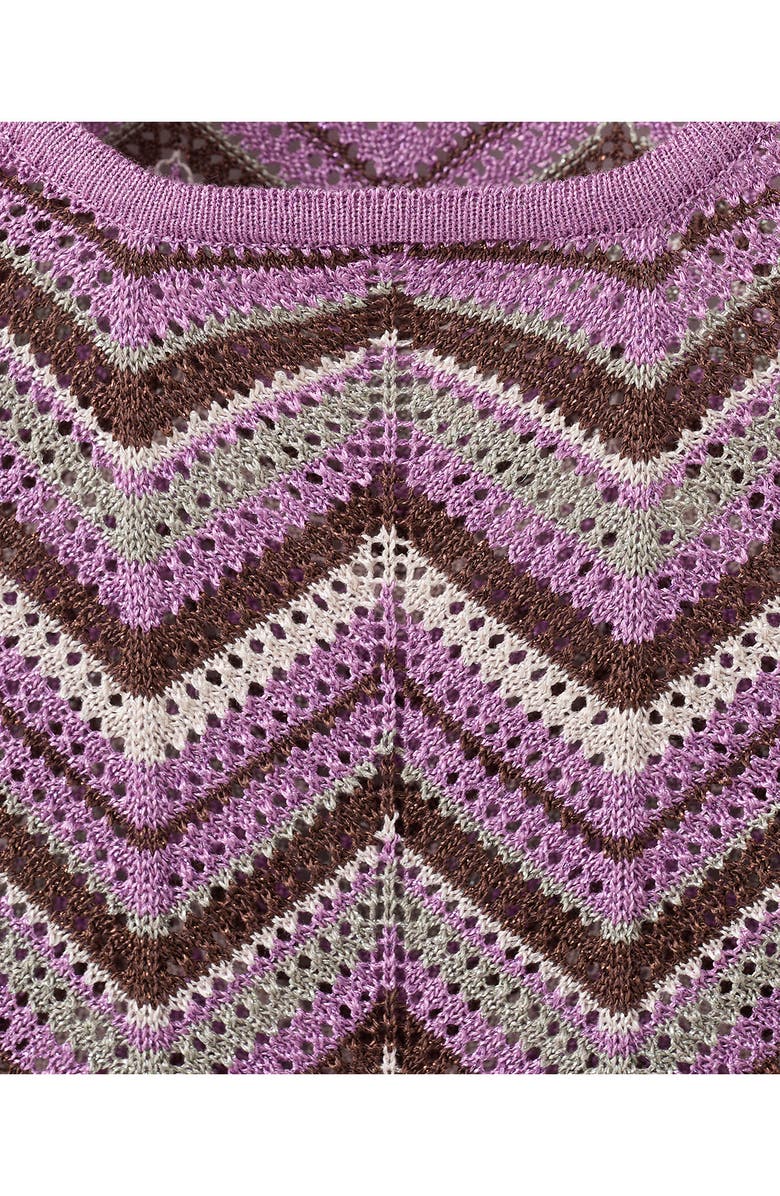 MANGO Open Stitch Zigzag Sweater, Alternate, color, Purple