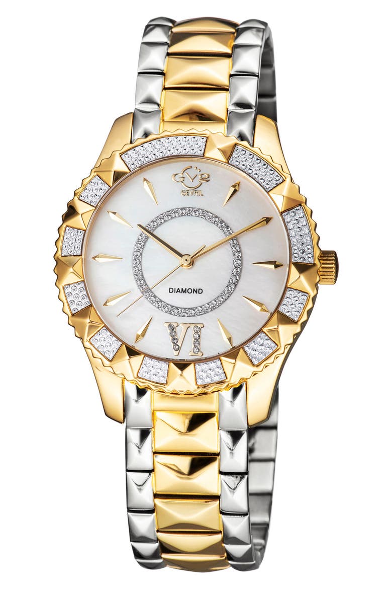 Venice Two-Tone Diamond Bracelet Watch, 39mm - 0.0038 ctw, Main, color, TWO TONED SS IPYG