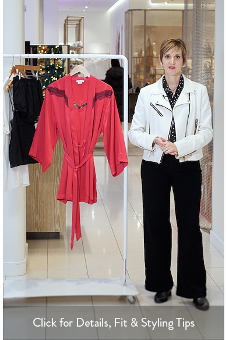 Attitude Deshabille Lace Trim Satin Robe video
