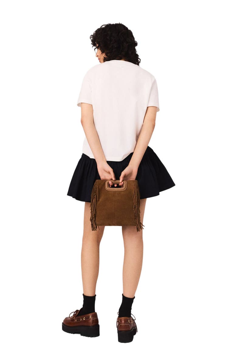 maje T-shirt with embroidered Paris logo, Alternate, color, White