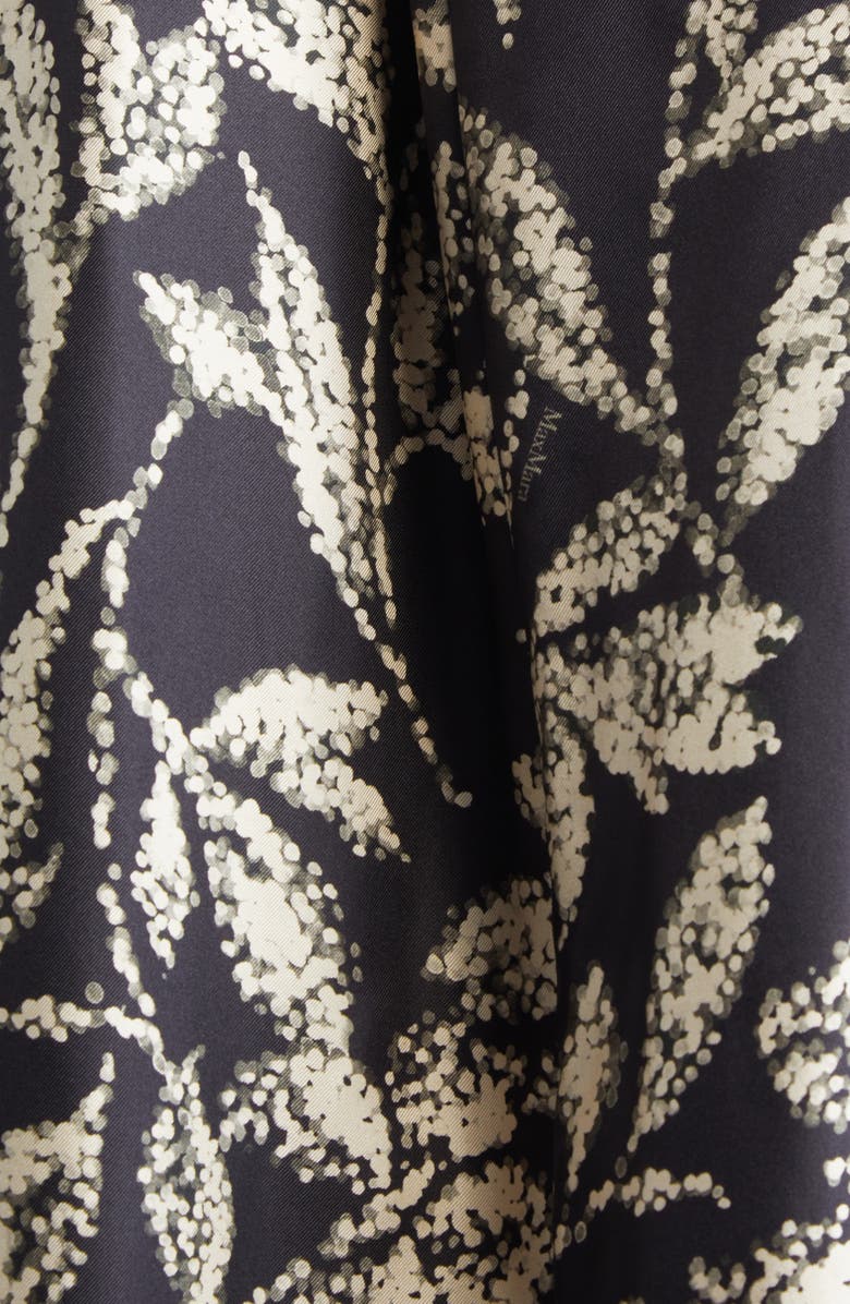 Max Mara Print Silk Twill Maxi Dress, Alternate, color, Black