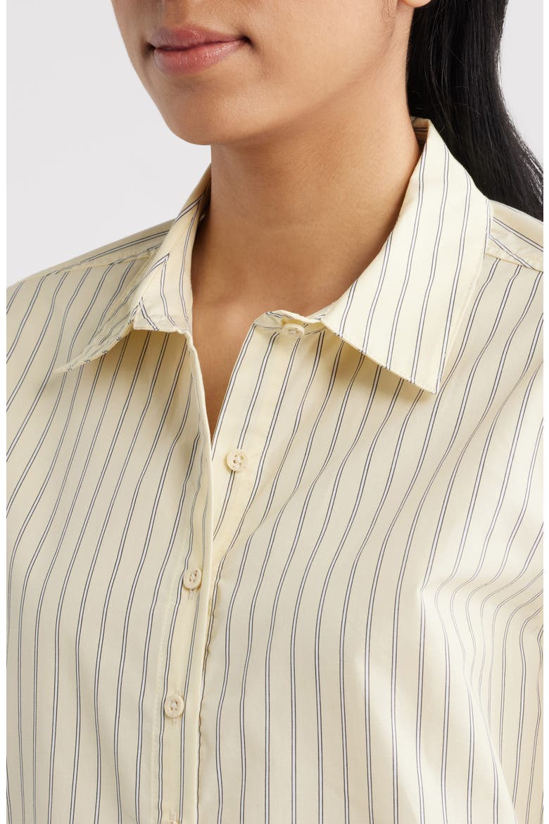 Stripe Button-Up Top, Alternate, color, PASTEL YELLOW STRIPE