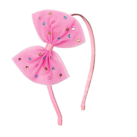 Raspberry Rhinestone Bow Headband (Toddler & Little Kid)