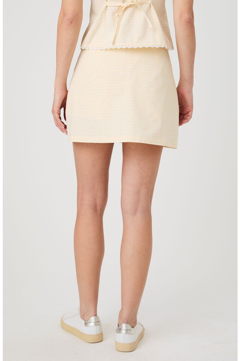 Gingham Miniskort, Alternate, color, BUTTER YELLOW GINGHAM