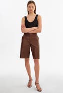 LAMARQUE Lotta | Leather Bermuda Shorts