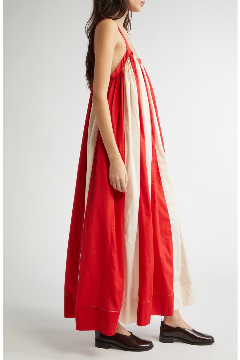 Liberty Stripe Cotton Maxi Dress, Alternate, color, RED/ WHITE
