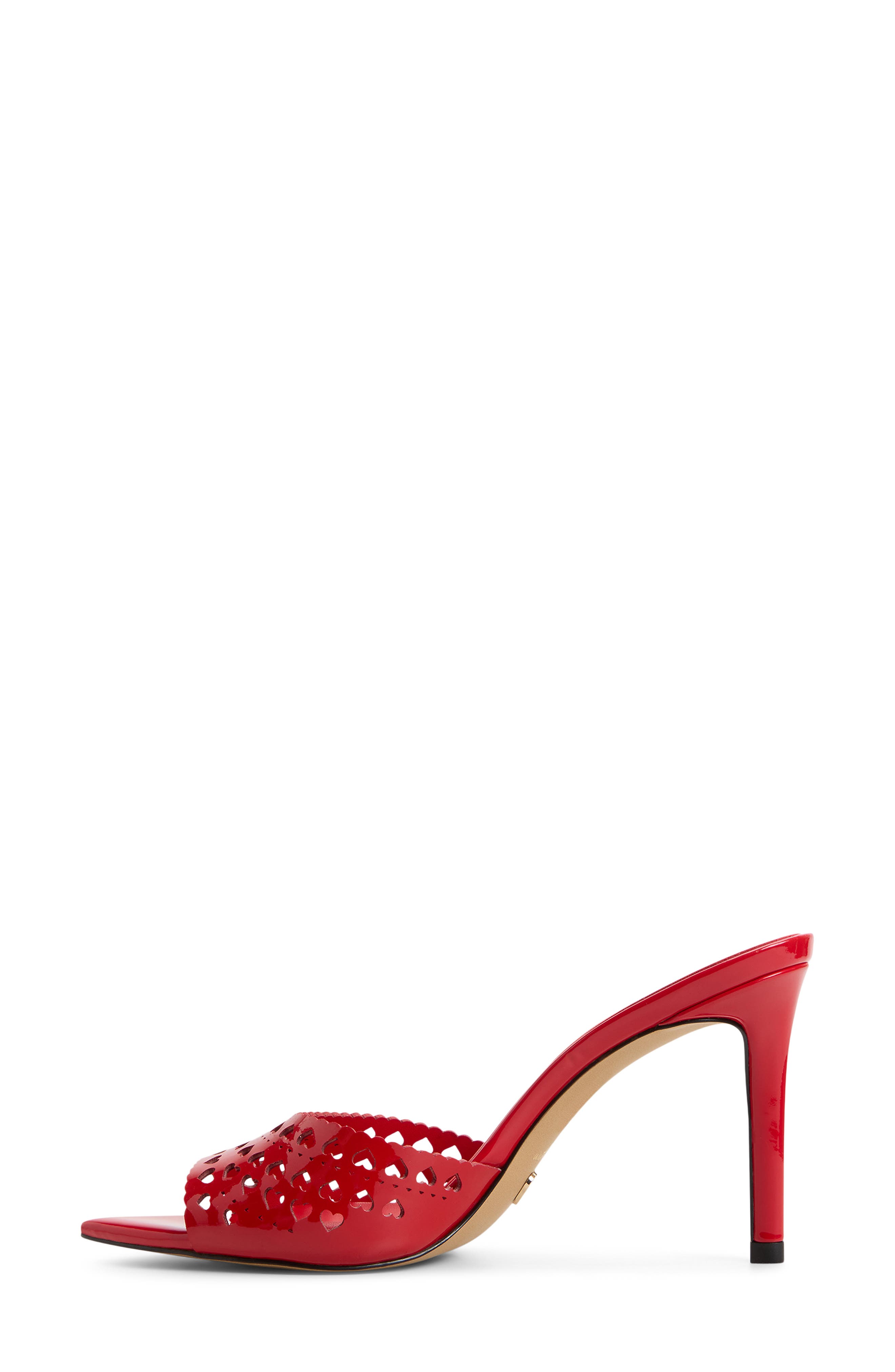 ALDO Love Pointed Toe Slide Sandal, Alternate, color, Medium Red