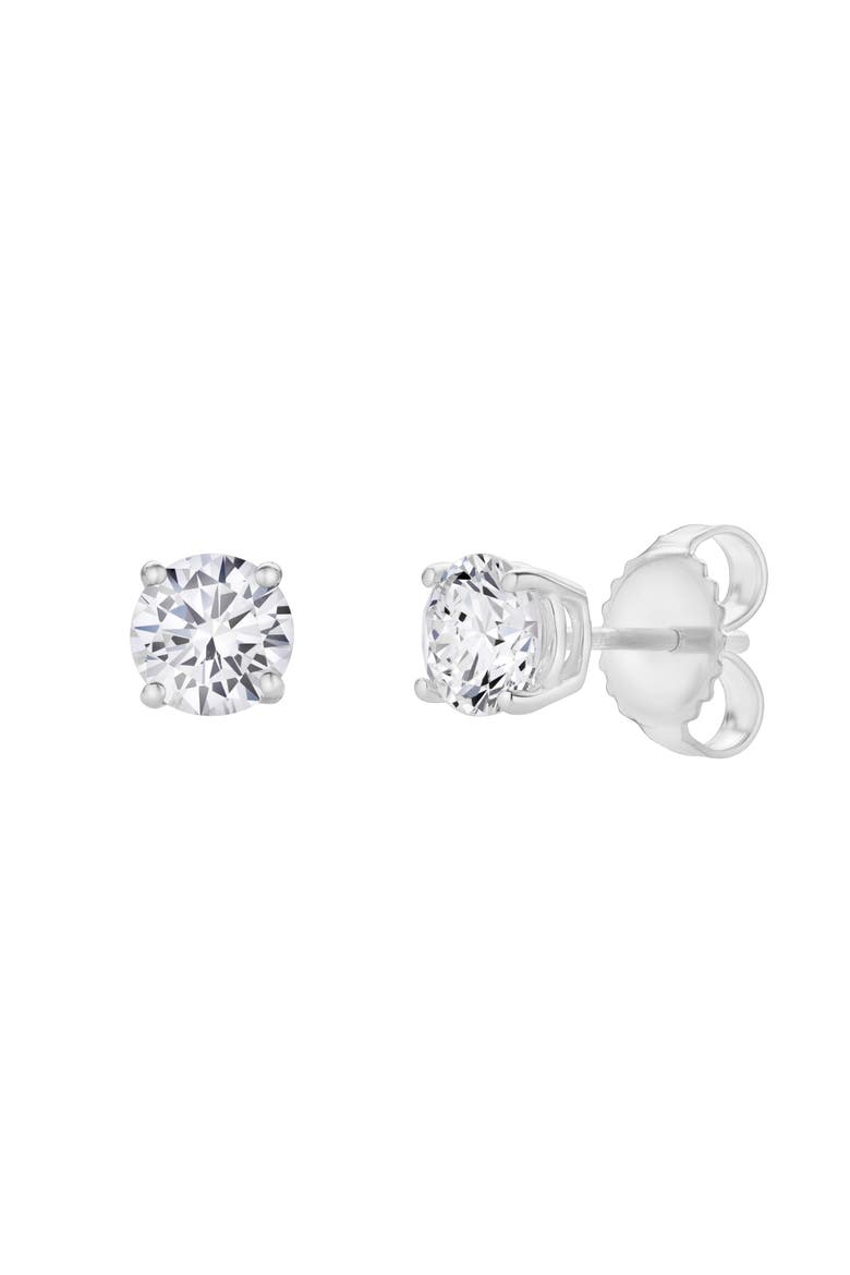 Valeria 1 Ct TW Lab Grown Round Diamond Studs 14K Gold Earrings, Alternate, color, 14K White Gold