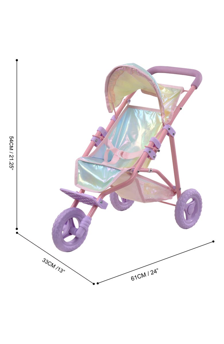 Teamson Kids Olivia's Little World Magical Dreamland Baby Doll Jogging Stroller, Alternate, color, Iridescent