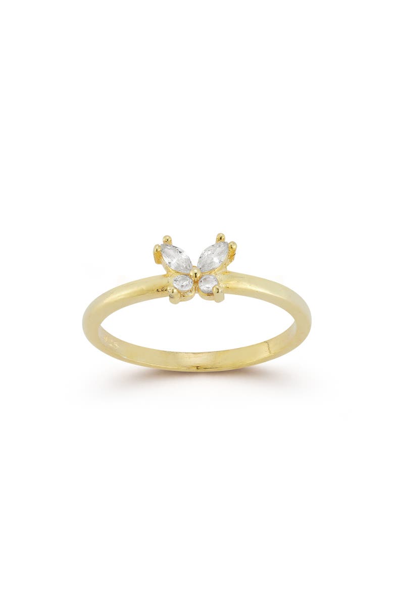 GLAZE JEWELRY Cubic Zirconia Butterfly Ring, Alternate, color, Gold