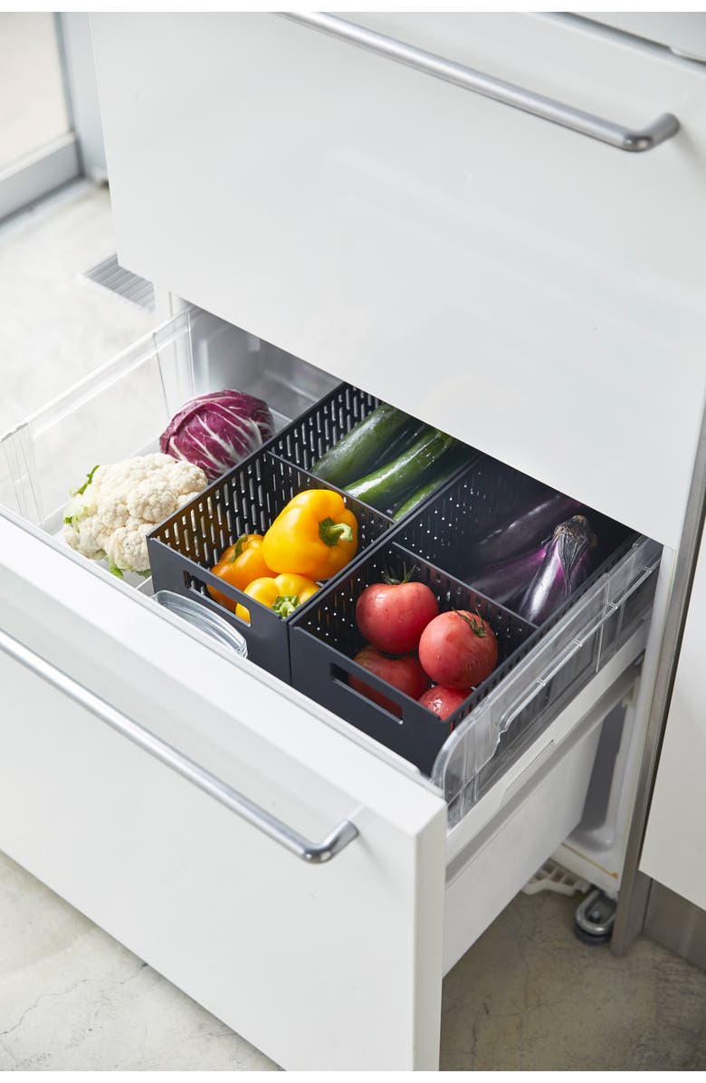 Yamazaki Stackable Vegetable Stocker, Alternate, color, Black