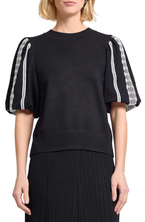 Lace Appliqué Sweater