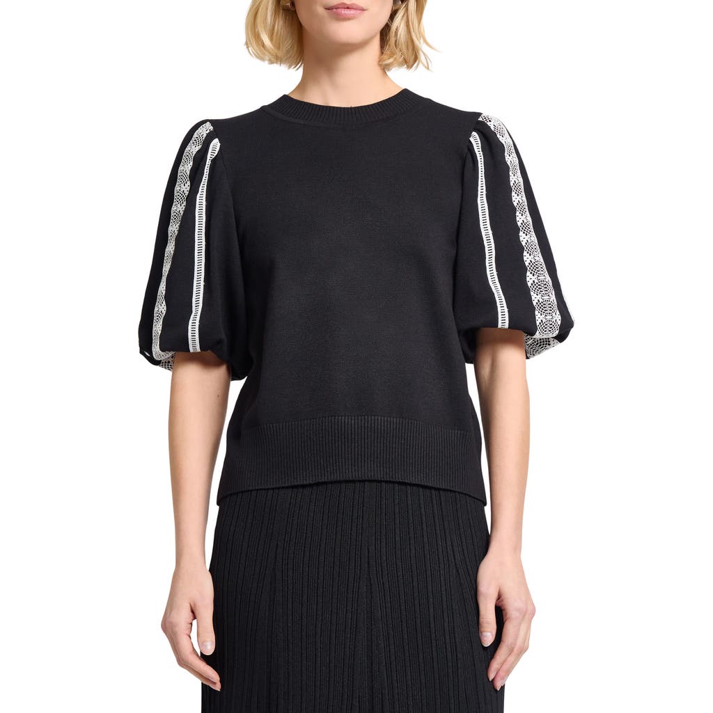 Misook Lace Appliqué Sweater